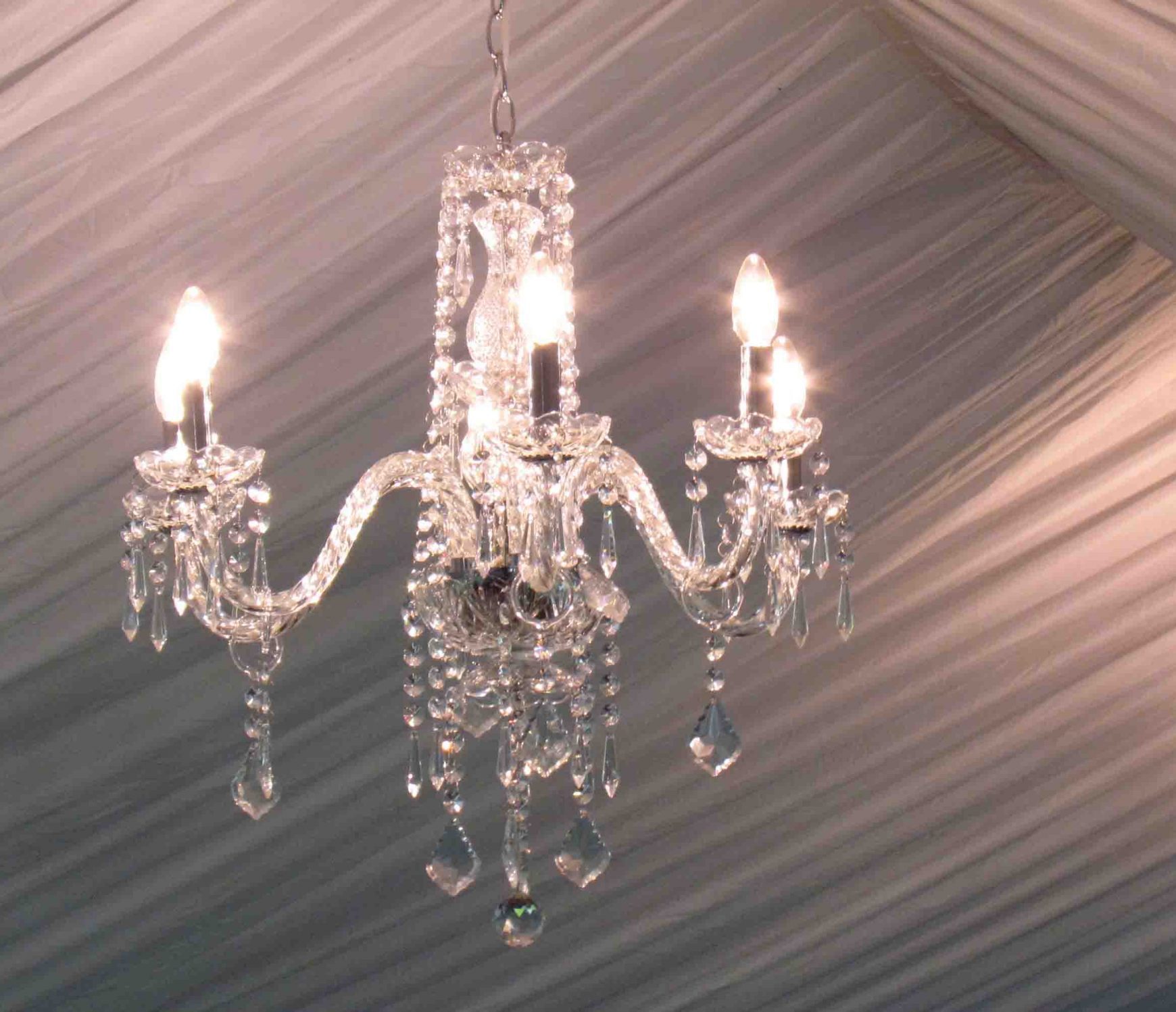 Chandelier Crystal 6 Bulb Hire from Queensland Hire Est. 1980