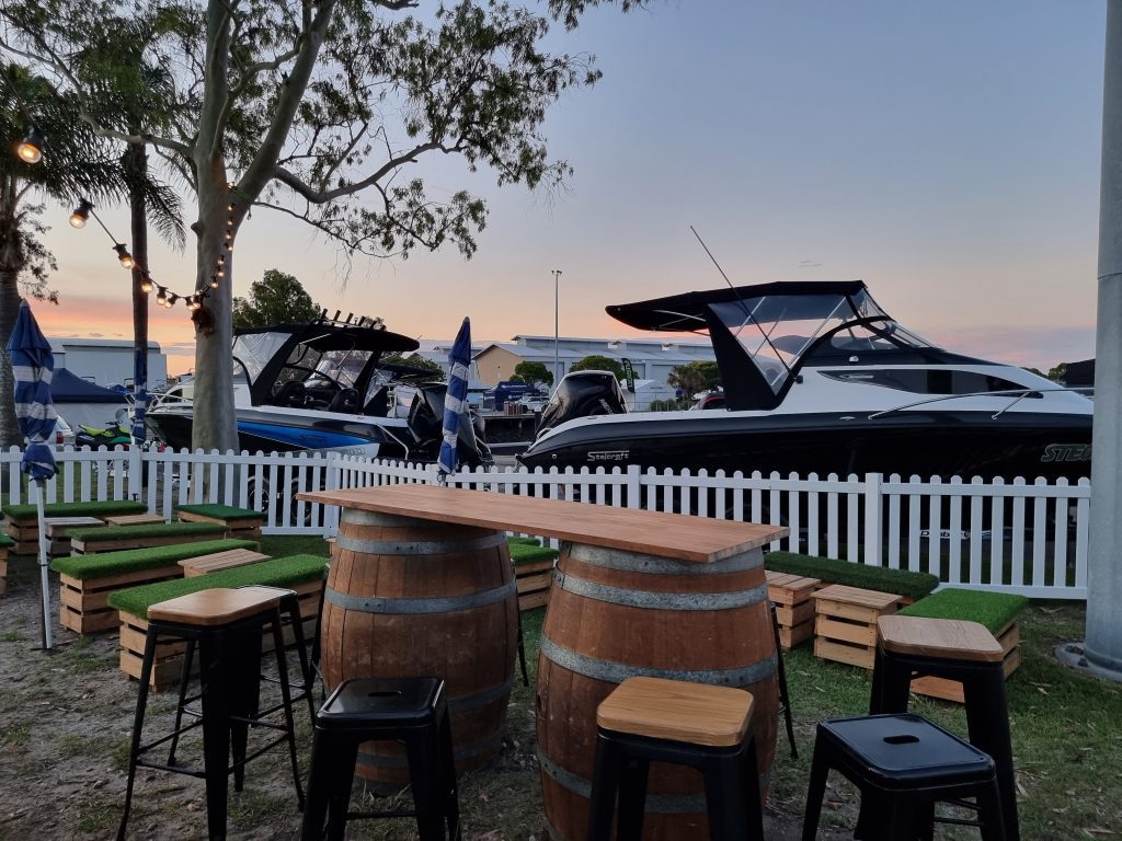 Wine Barrel Bar Table Hire from Queensland Hire Est. 1980