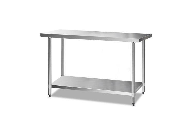 Stainless Steel Bench 1.5m with Shelf Hire from Queensland Hire Est. 1980